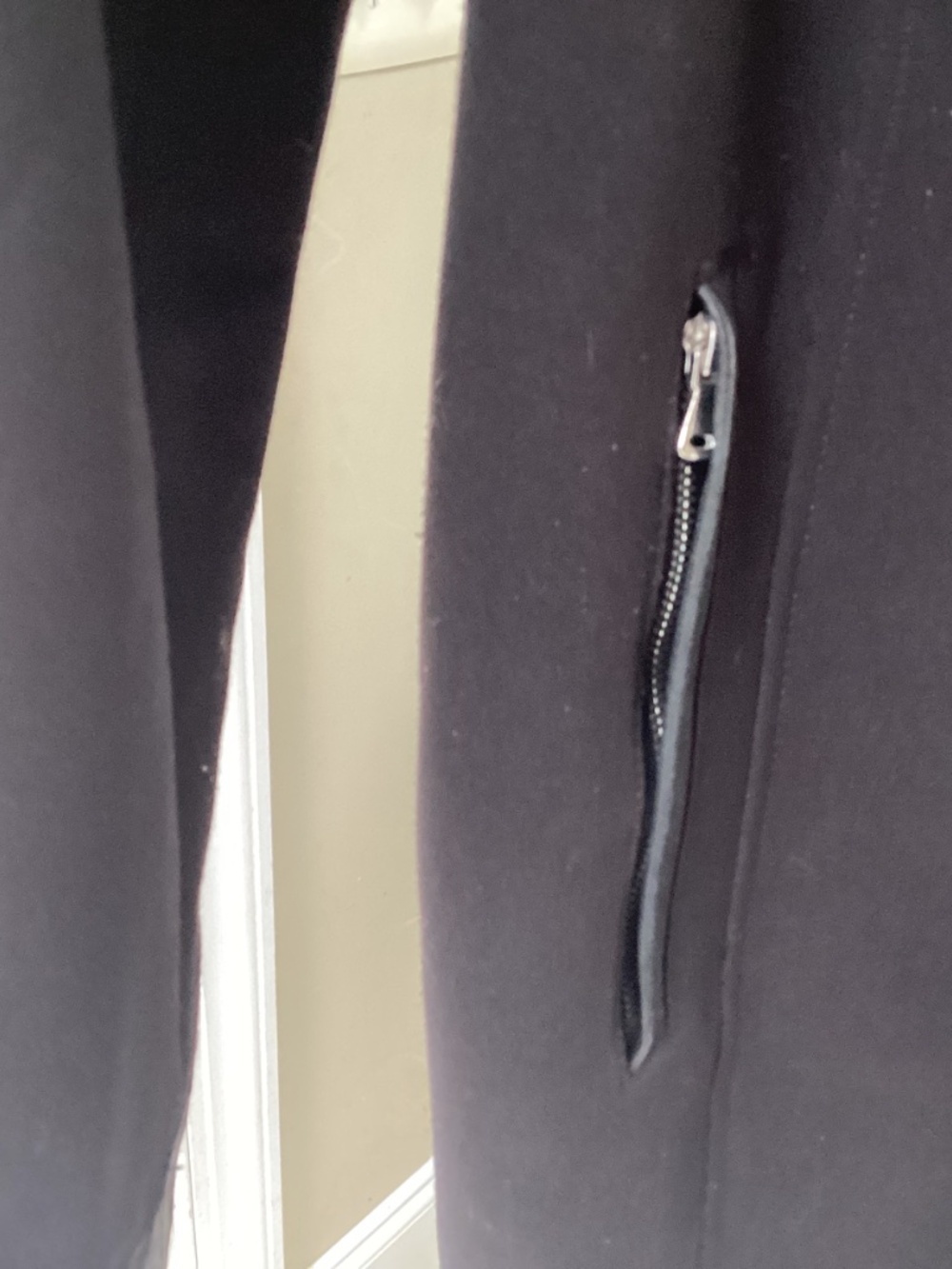 White House Black Market Black Wool-Blend Moto Jacket Lamb Leather Trim 0 - Picture 12 of 16